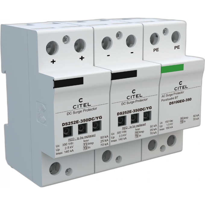 УЗИП для сетей постоянного тока CITEL 70 дистанционная DS252E-350DC/YG